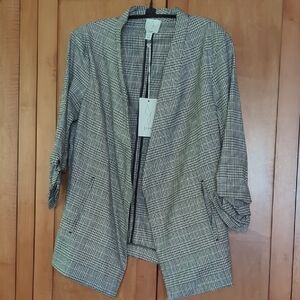 New Joie Tan and Bronze Blazer Elegant Suit Jacket Large